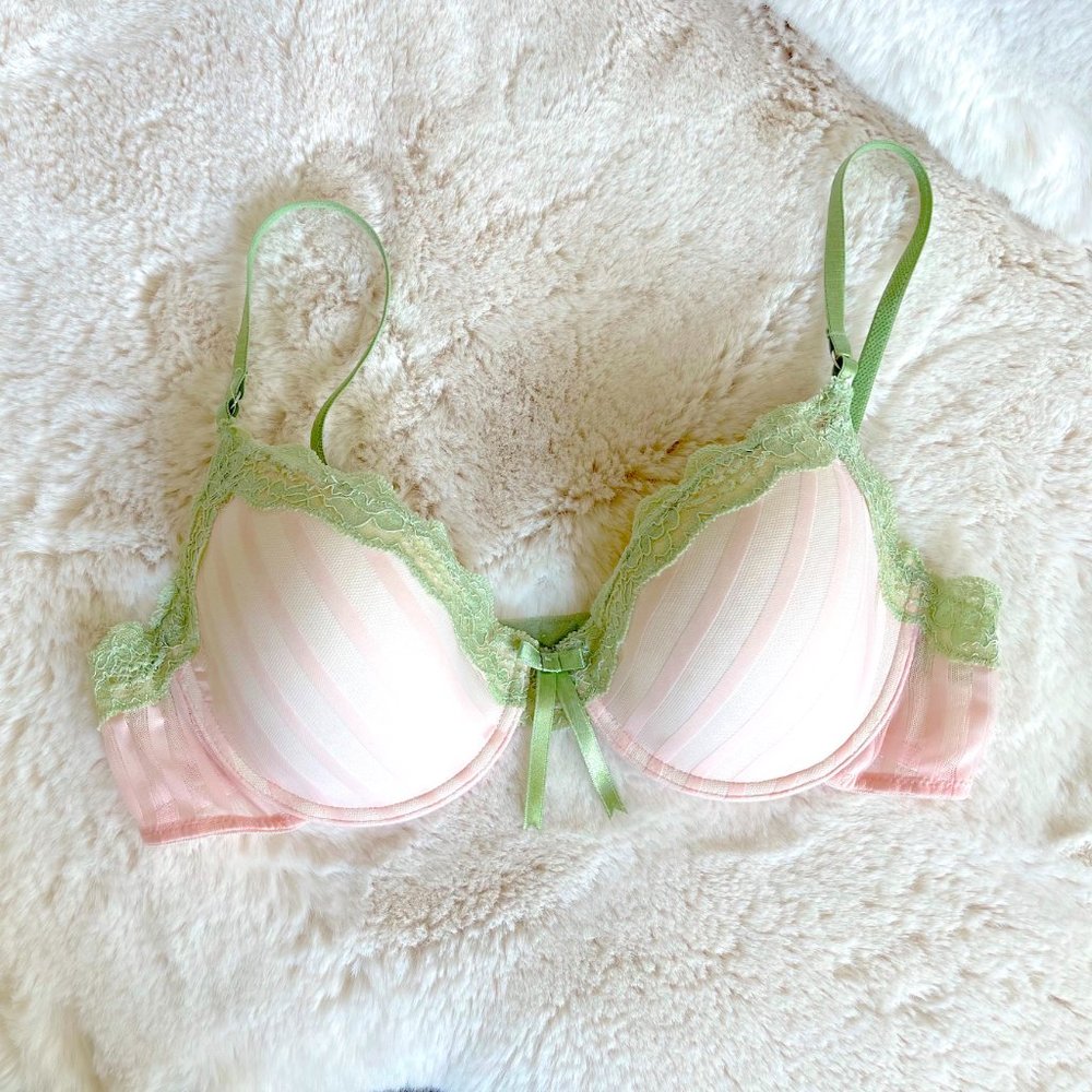 *LIKE NEW* Elle Macpherson Intimates Sheer Ribbons Contour Bra Size 36B